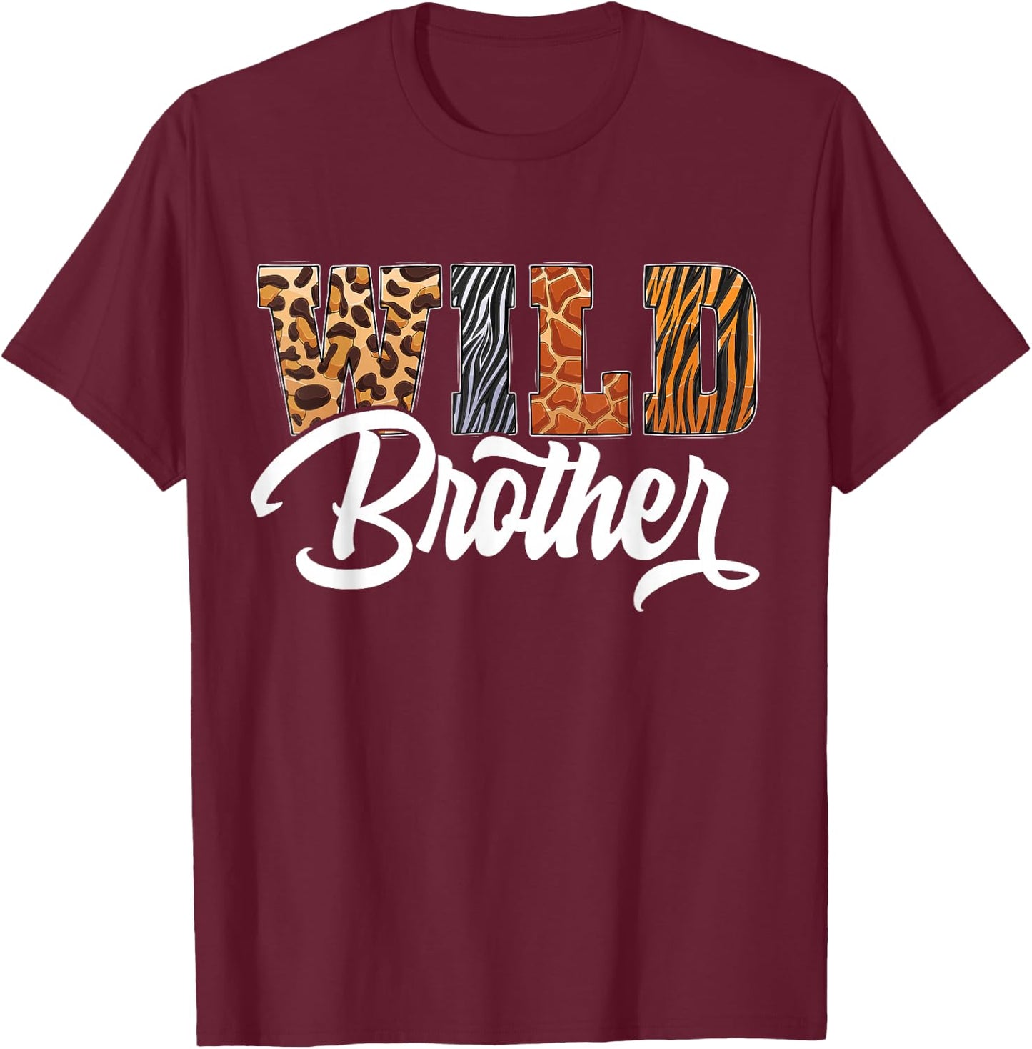 Wild Brother Zoo Born Wild Birthday Safari Jungle T-Shirt - T-Shirt | Maroon