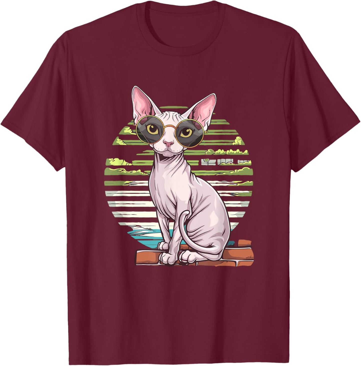 Funny dressed up naked cat costume Men Women T-Shirt - T-Shirt | Maroon