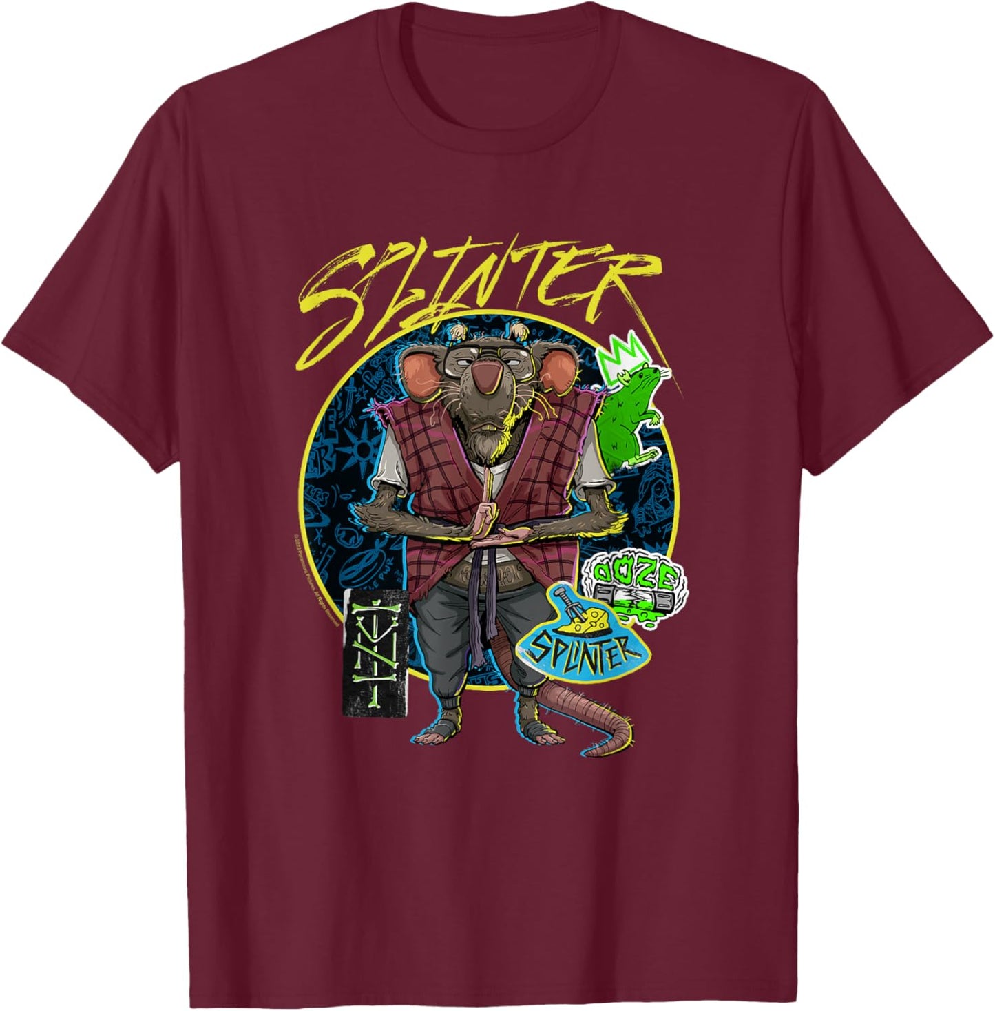 Teenage Mutant Ninja Turtles: Mutant Mayhem Hipster Splinter T-Shirt - T-Shirt | Maroon