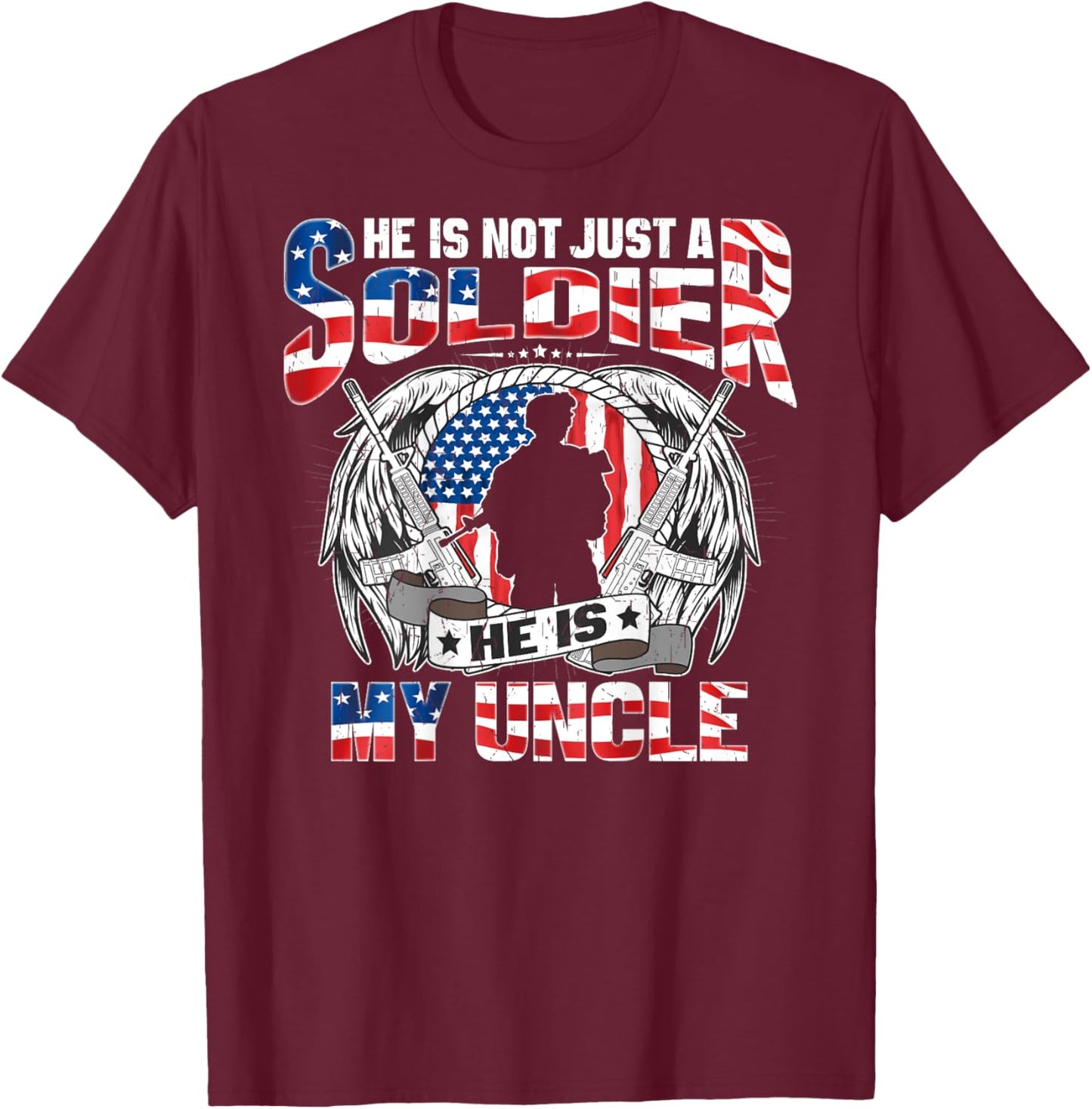 My Uncle My Soldier Hero - Proud Army Niece Nephew Military T-Shirt - T-Shirt | Maroon