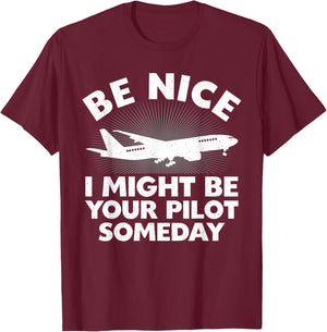 Funny Pilot Design Women Aviation Airplane Pilot T-Shirt - T-Shirt | Maroon