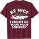 Funny Pilot Design Women Aviation Airplane Pilot T-Shirt - T-Shirt | Maroon