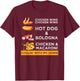 Chicken Wing Chicken Wing Hotdog and Bologna Funny T-Shirt - T-Shirt | Maroon