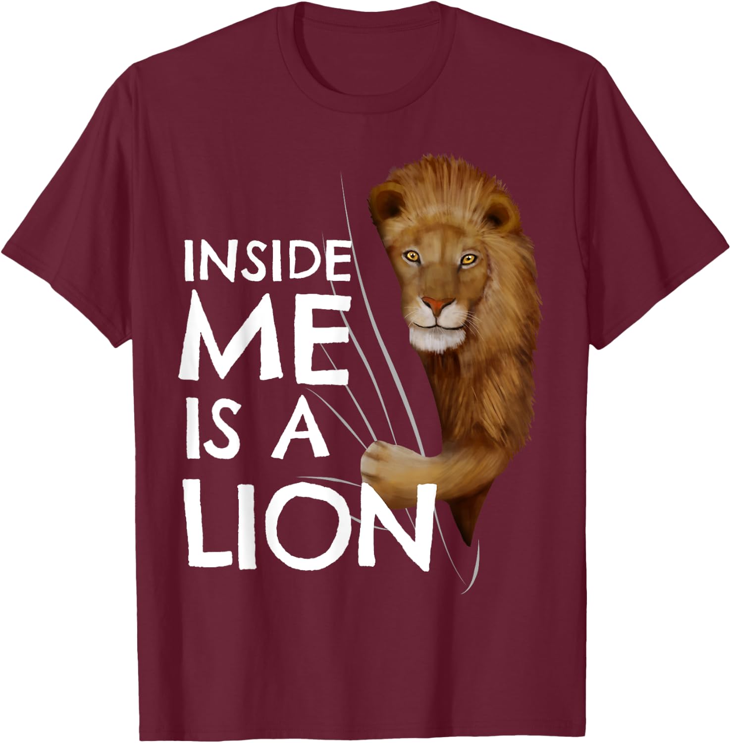 Lion Inside Me Clothes Funny Kids Gift Lion T-Shirt - T-Shirt | Maroon