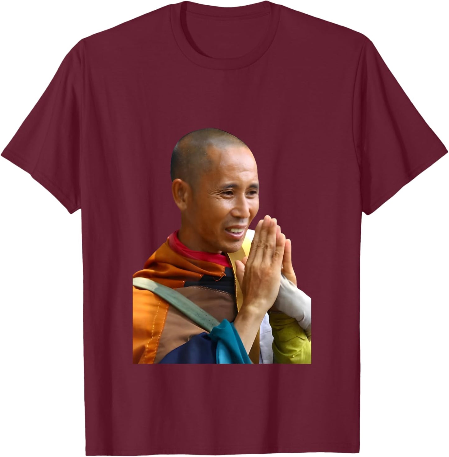 Thich Minh Tue Vietnamese Buddha T-Shirt - T-Shirt | Maroon