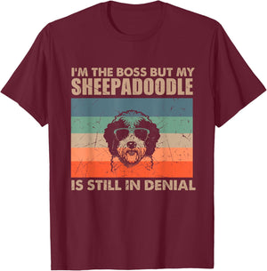 Vintage Sheepadoodle Dog Training Funny Dog Lover Men Women T-Shirt - T-Shirt | Maroon