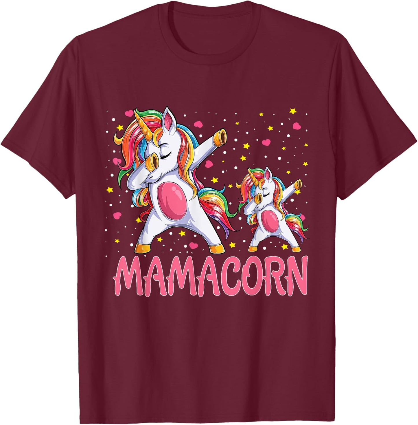 Mamacorn Unicorn Mom Baby Funny Mother's Day T-Shirt - T-Shirt | Maroon
