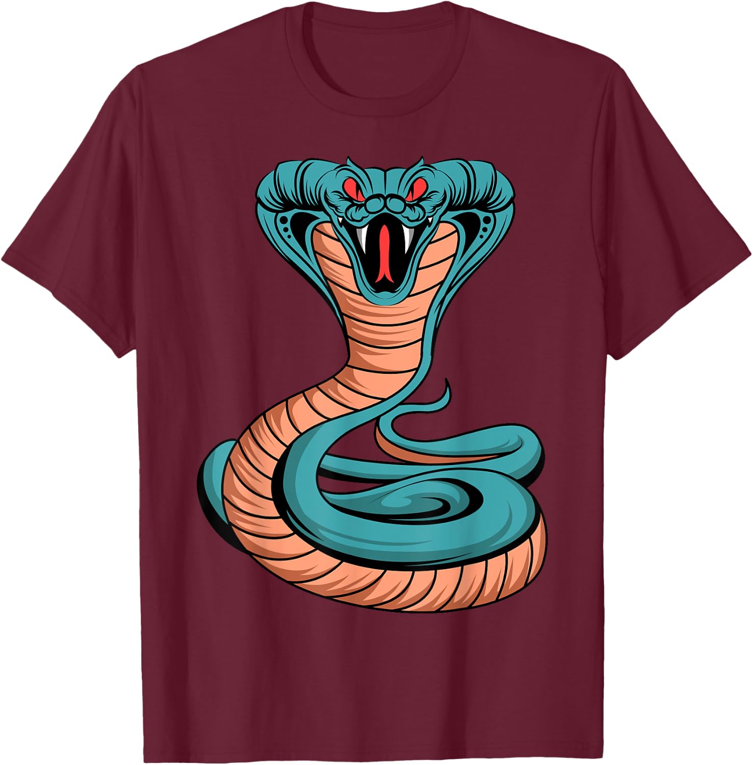 Cobra King Venomous Snake Poisonous Reptile Lover T-Shirt - T-Shirt | Maroon