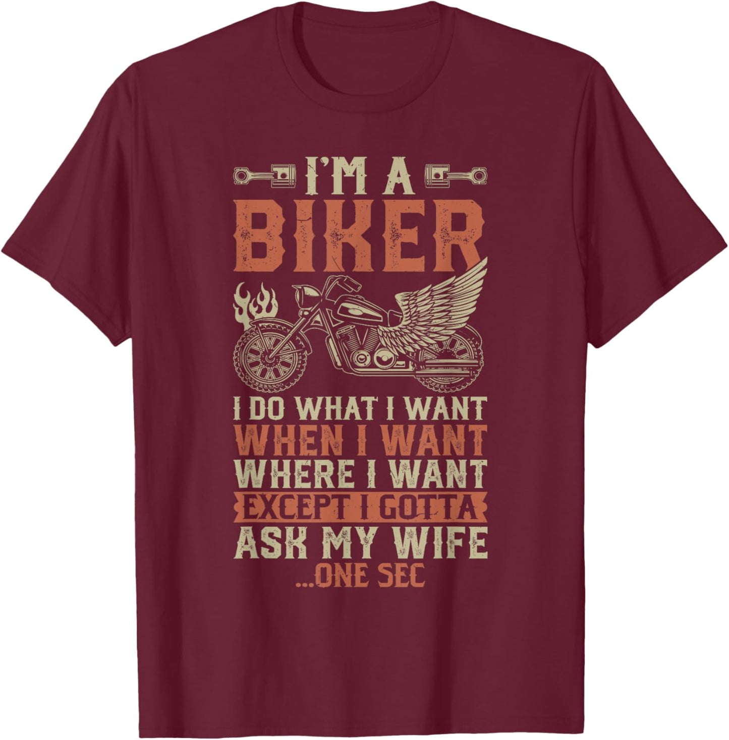 Funny Biker Art Motorcycle Motorbike Rider T-Shirt - T-Shirt | Maroon