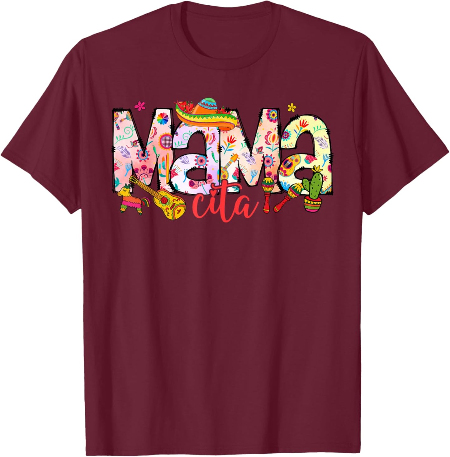 Cinco de Mayo Family Matching Shirt, Mamacita Papacito Shirt T-Shirt - T-Shirt | Maroon