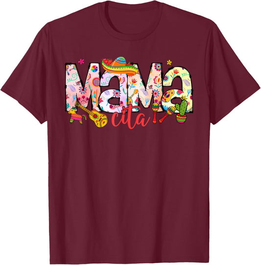 Cinco de Mayo Family Matching Shirt, Mamacita Papacito Shirt T-Shirt - T-Shirt | Maroon