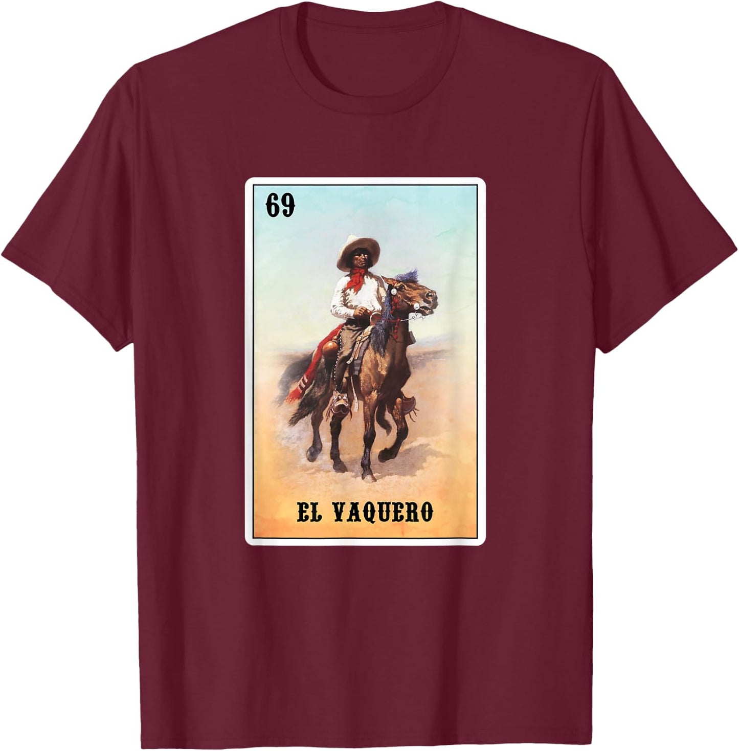 Vintage Mexican El Vaquero - Mexico Rodeo Cowboy T-Shirt - T-Shirt | Maroon