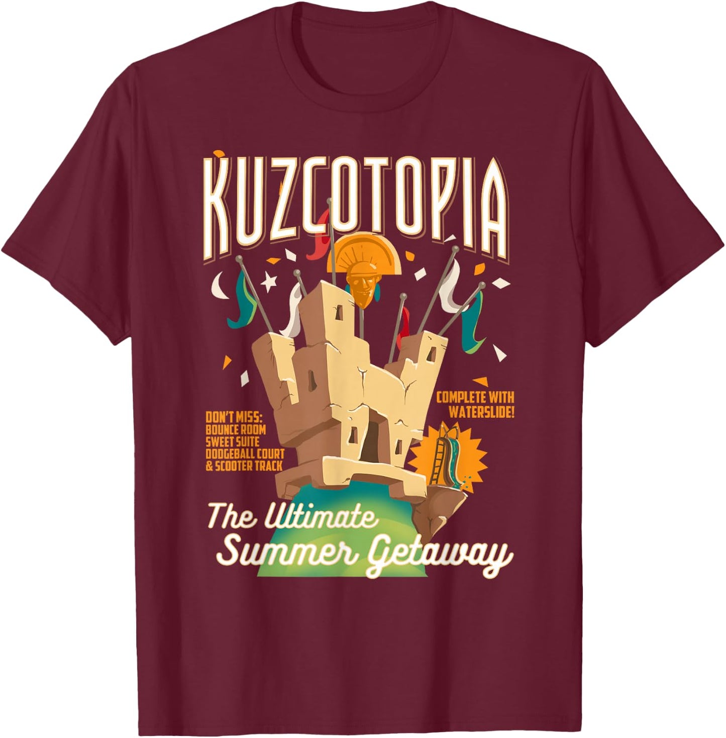 Disney The Emperor's New Groove Greeting From Kuzcotopia T-Shirt - T-Shirt | Maroon