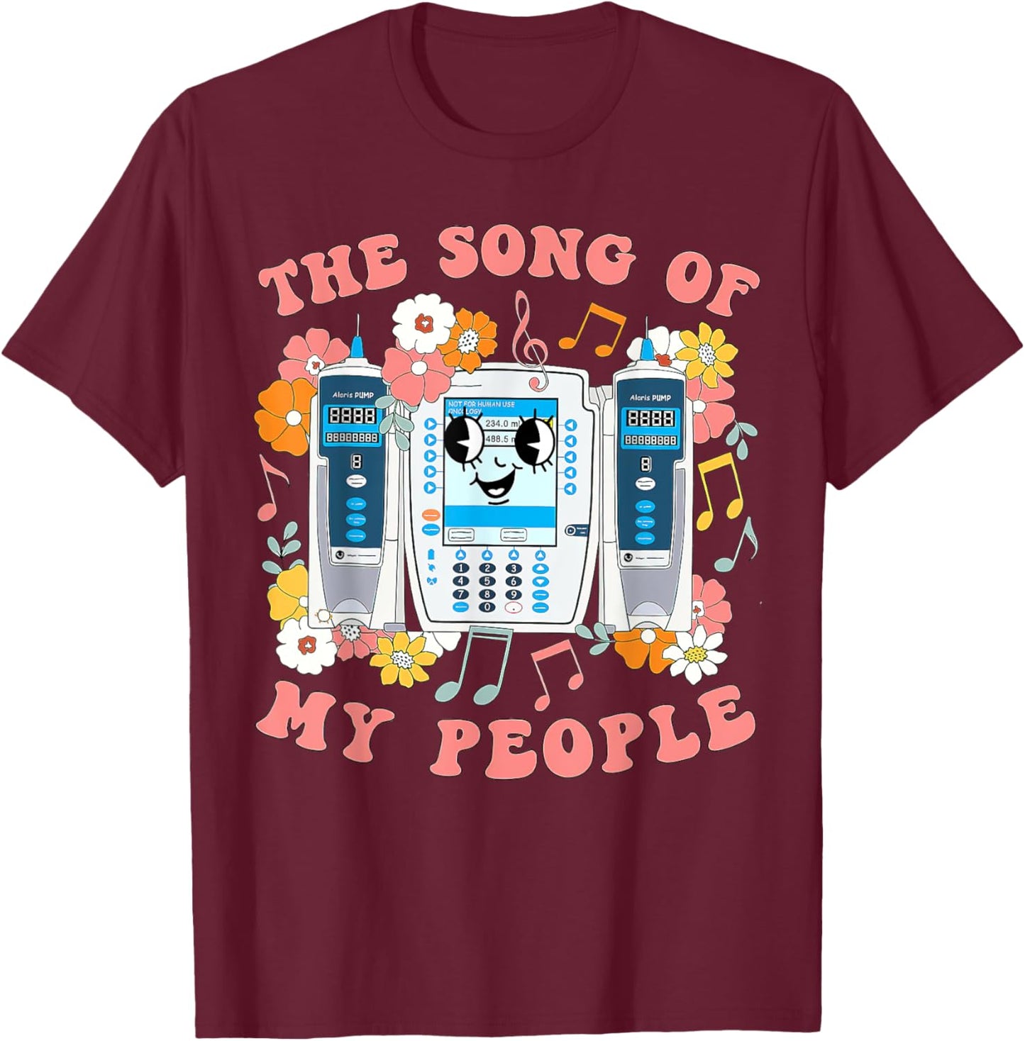 4th Of July Nurse, The Song Of My People, Beeping IV Pump T-Shirt - T-Shirt | Maroon