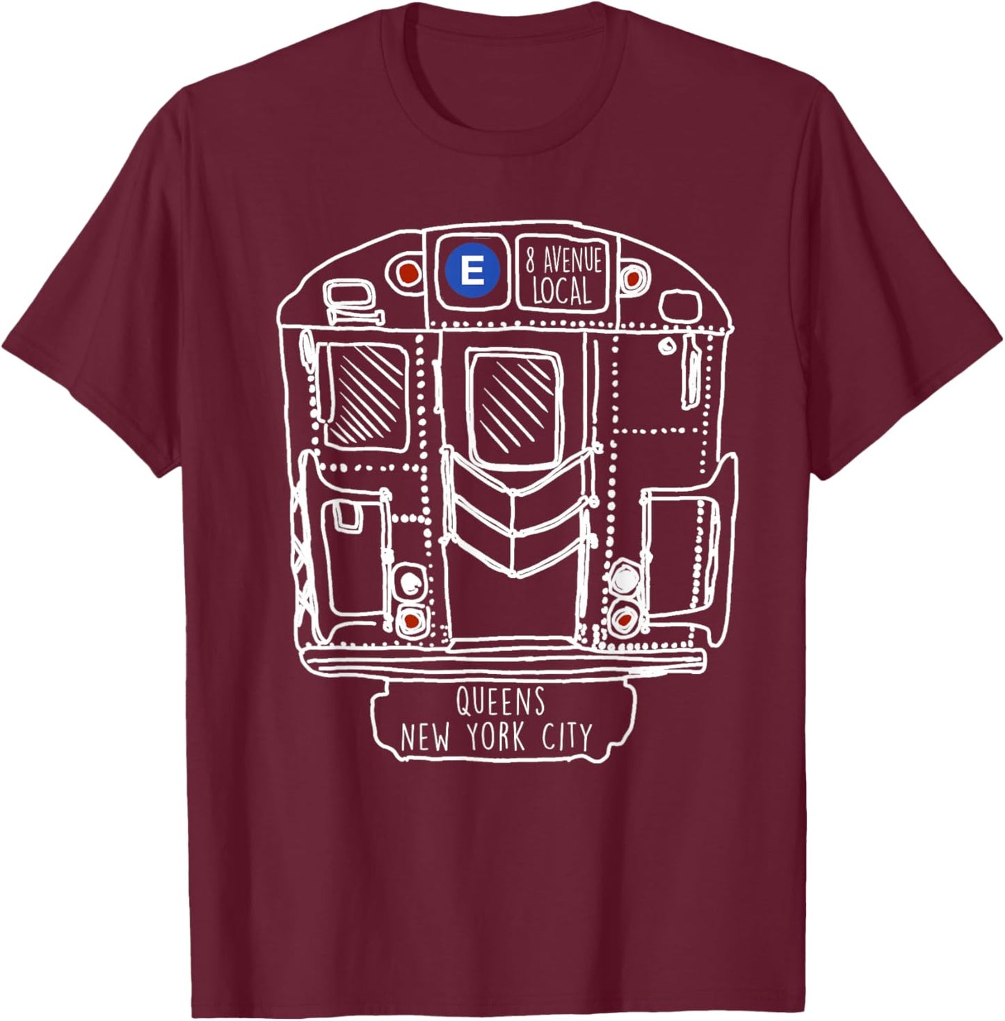 New York City Queens New Yorker Commuter T-Shirt - T-Shirt | Maroon