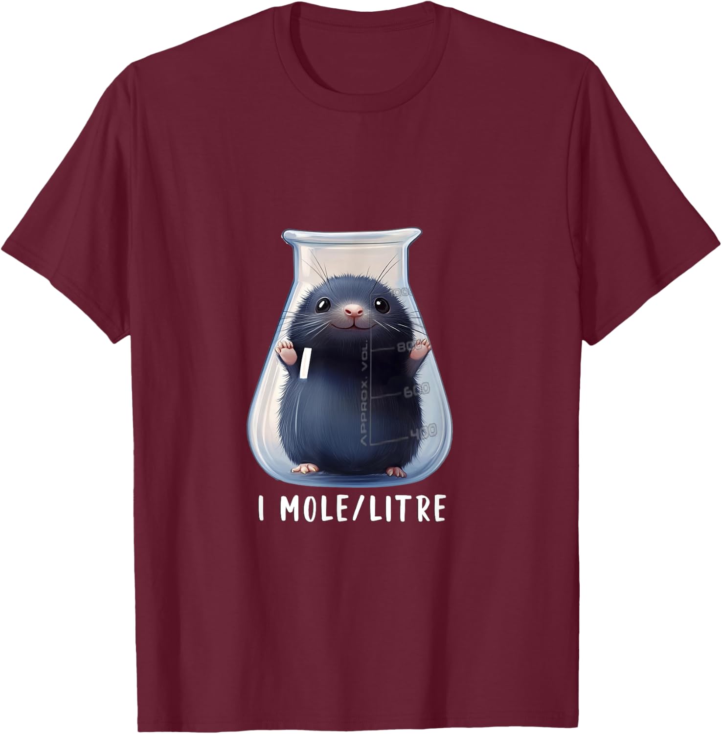 Funny Chemistry Science Student Mole T-Shirt - T-Shirt | Maroon