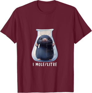 Funny Chemistry Science Student Mole T-Shirt - T-Shirt | Maroon
