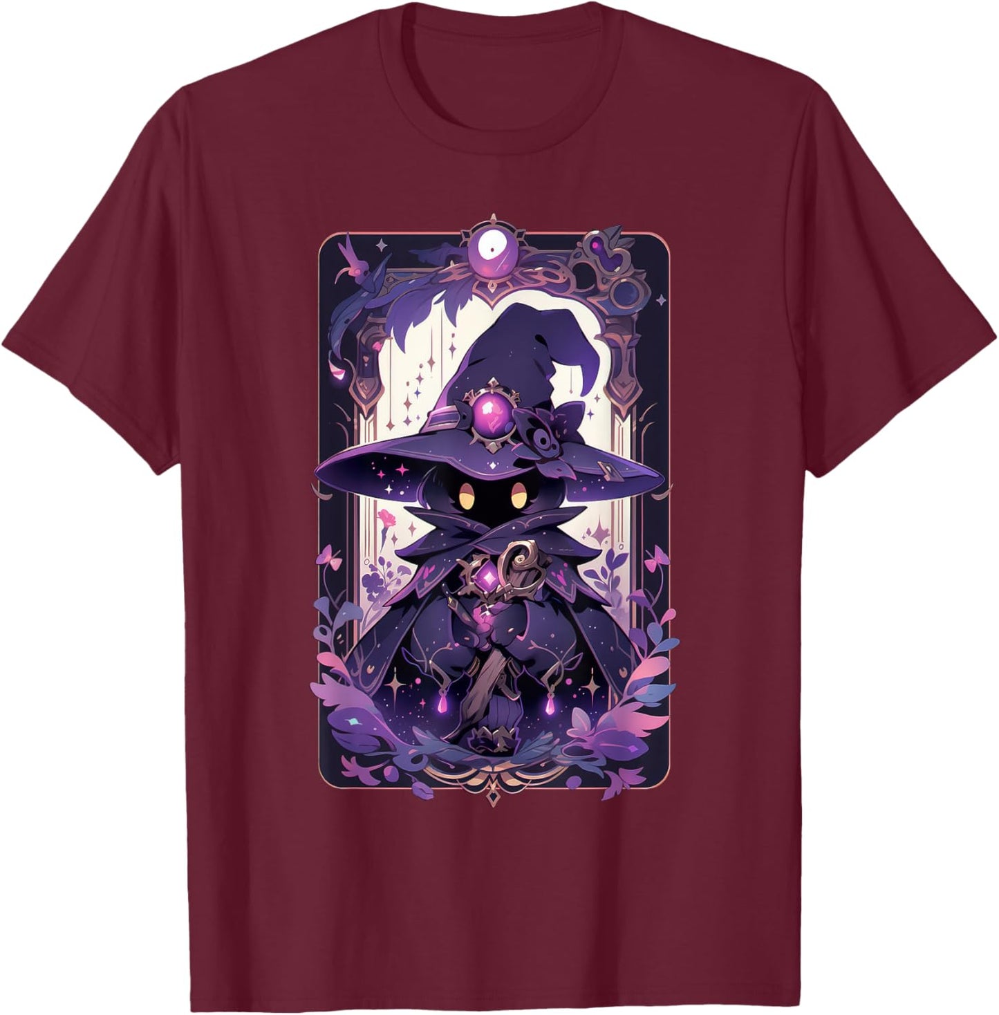 Cute Magician Anime Pastel Goth Tarot Card T-Shirt - T-Shirt | Maroon