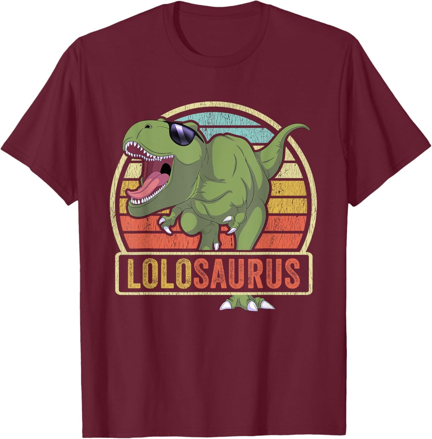 Lolosaurus Dinosaur Lolo Saurus Family Matching T-Shirt - T-Shirt | Maroon