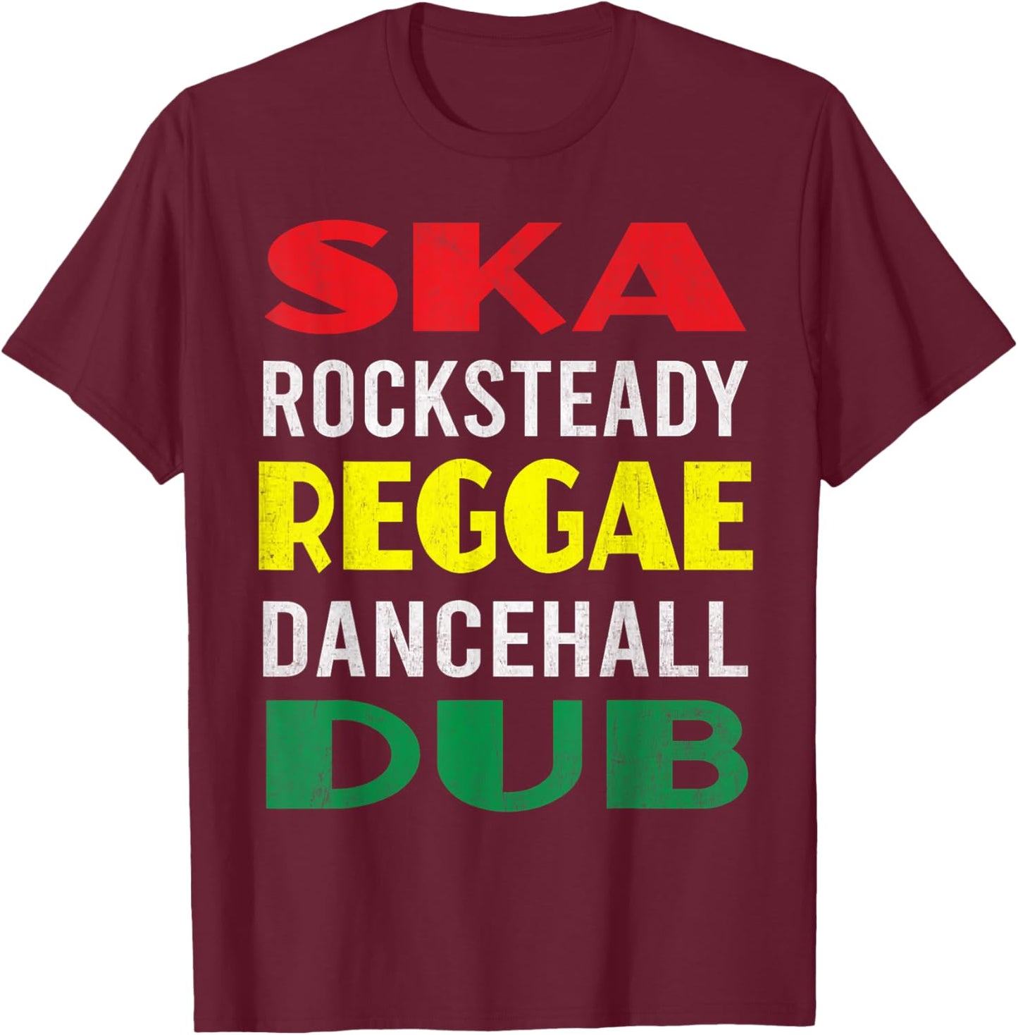 Reggae Dub Ska Rocksteady Dancehall Dub Lover Fan Rasta Cool T-Shirt - T-Shirt | Maroon