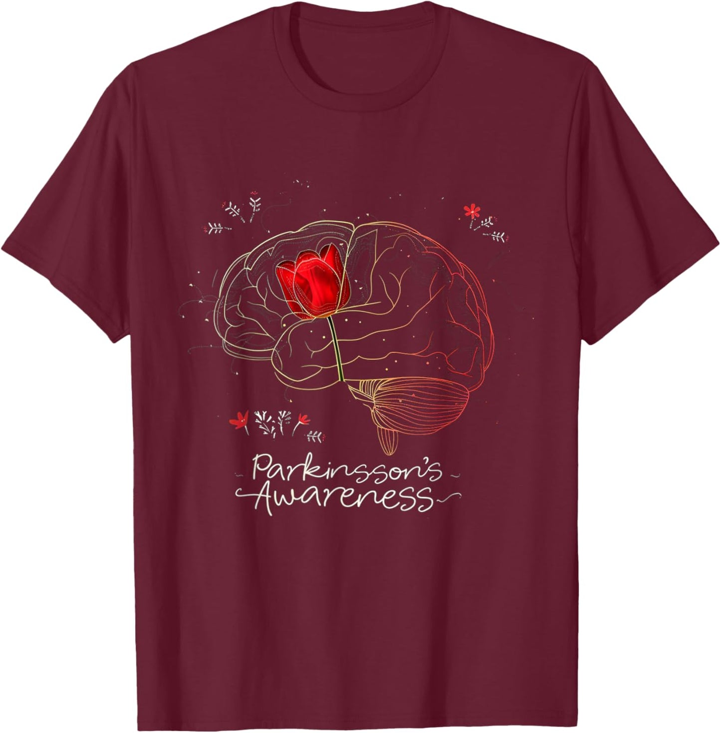 Tulip Parkinson's Awareness Parkinson April Month Gifts T-Shirt - T-Shirt | Maroon