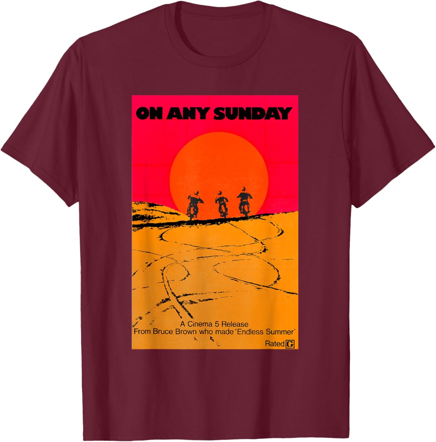 On Any Sunday Classic Motorcycle Movie Poster T-Shirt - T-Shirt | Maroon