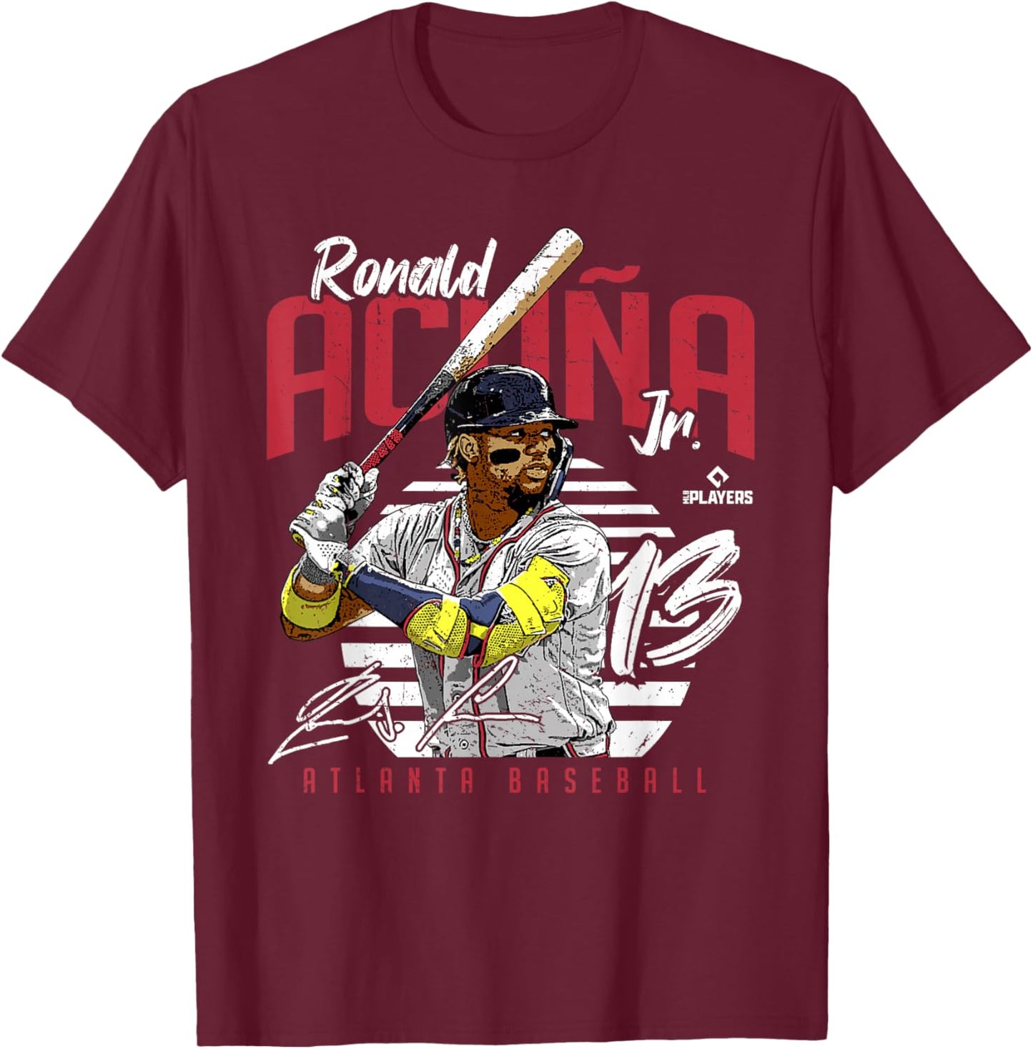Ronald Acuna Jr. | Atlanta Baseball MLB Players | MLBRAC3004 T-Shirt - T-Shirt | Maroon