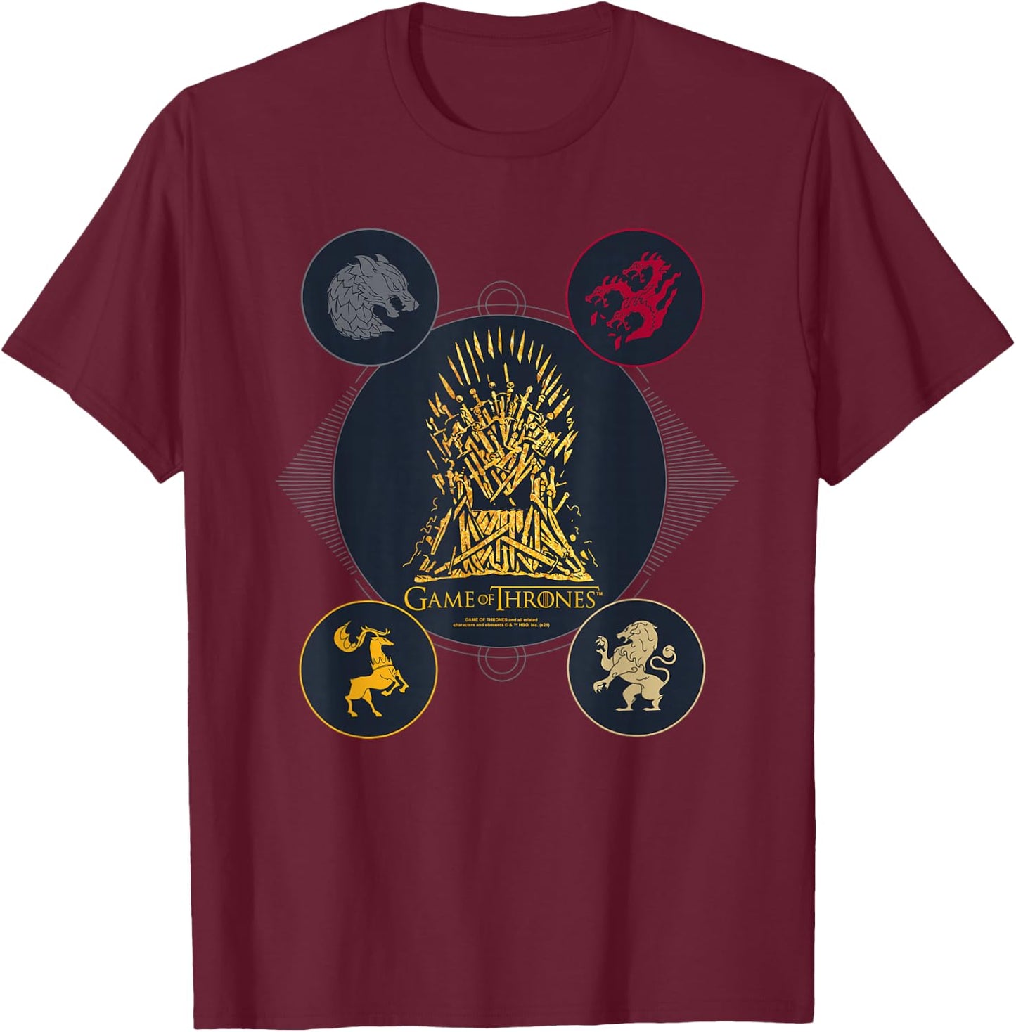 Game of Thrones 4 Houses for the Throne T-Shirt - T-Shirt | Maroon