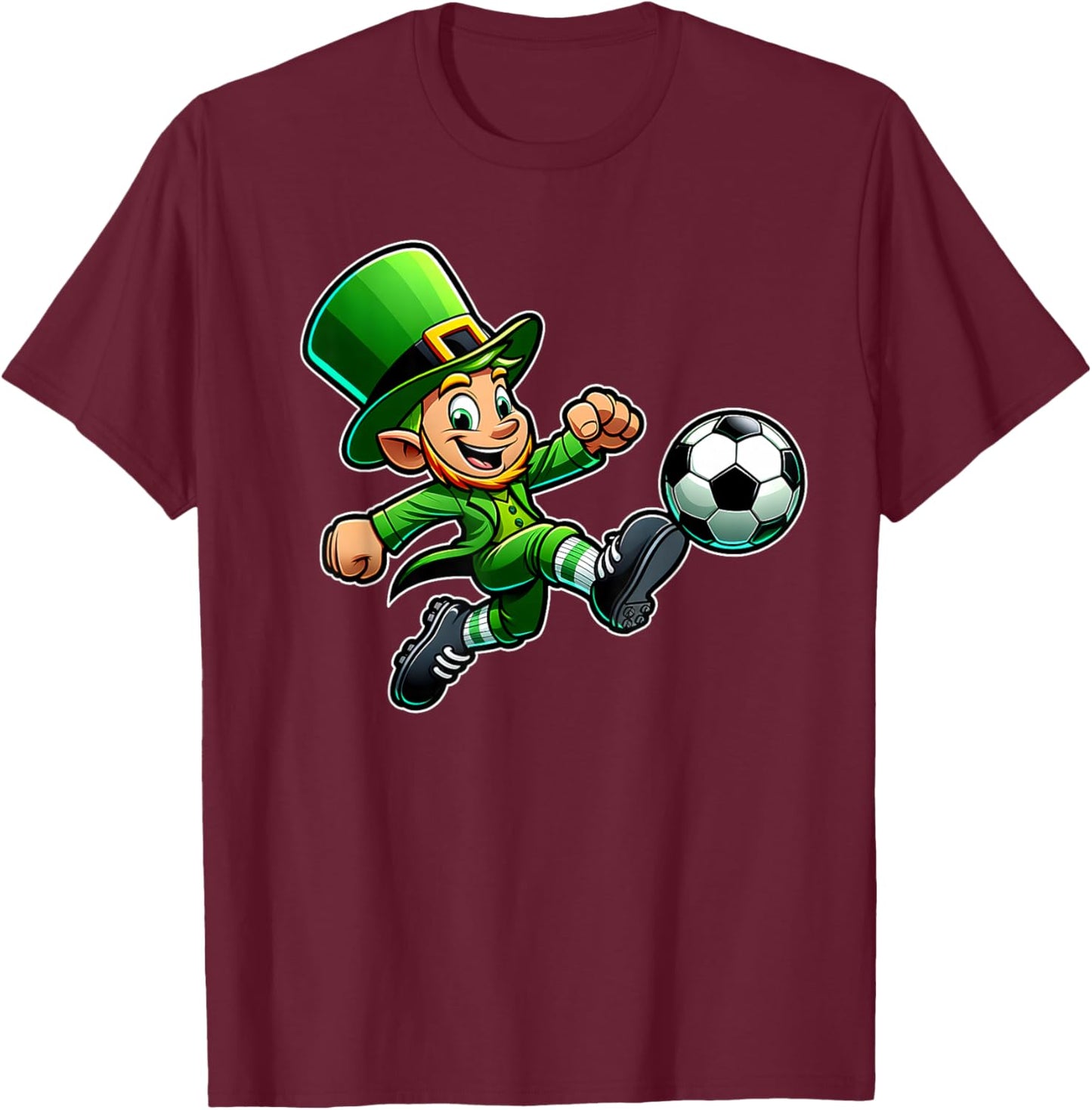 Boys St Patrick's Day Irish Leprechaun Soccer Team Player T-Shirt - T-Shirt | Maroon