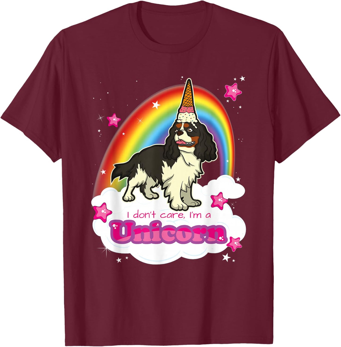 Cavalier King Charles Spaniel Dog T-Shirt - T-Shirt | Maroon