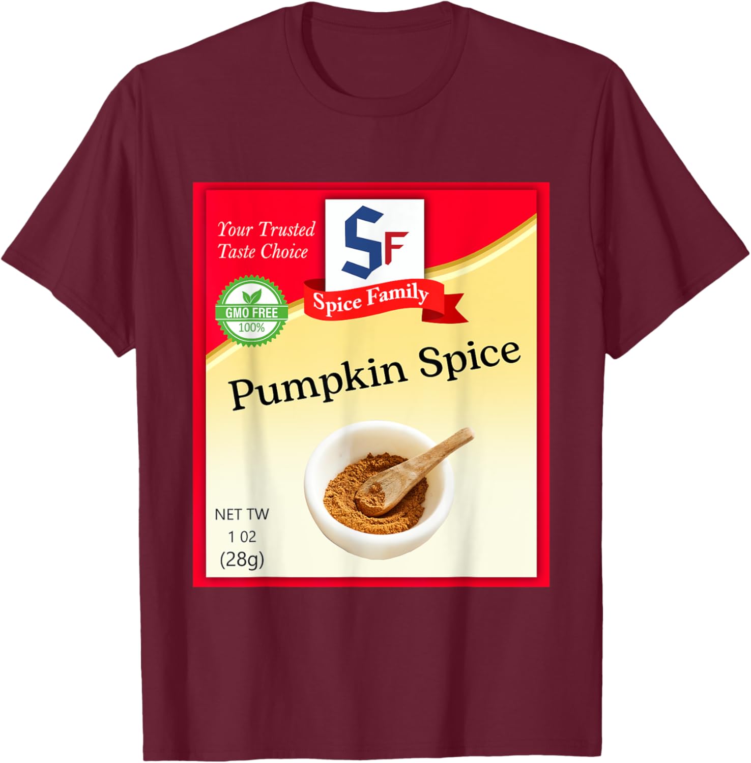 Pumpkin Spice Condiment Costume Holiday Spice Costumes T-Shirt - T-Shirt | Maroon