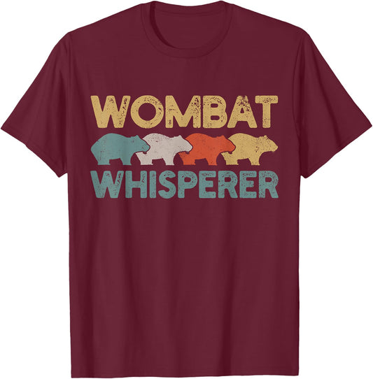 Wombat Retro T-Shirt - T-Shirt | Maroon