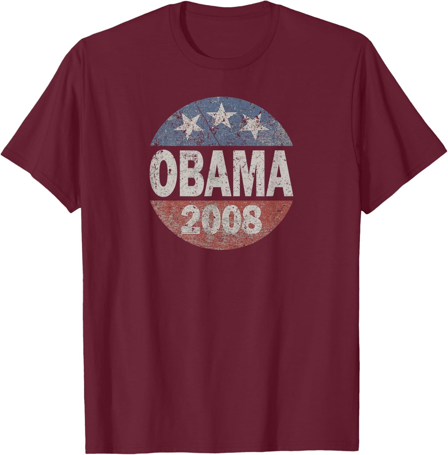 Vintage President Barack Obama 2008 Campaign T-Shirt - T-Shirt | Maroon
