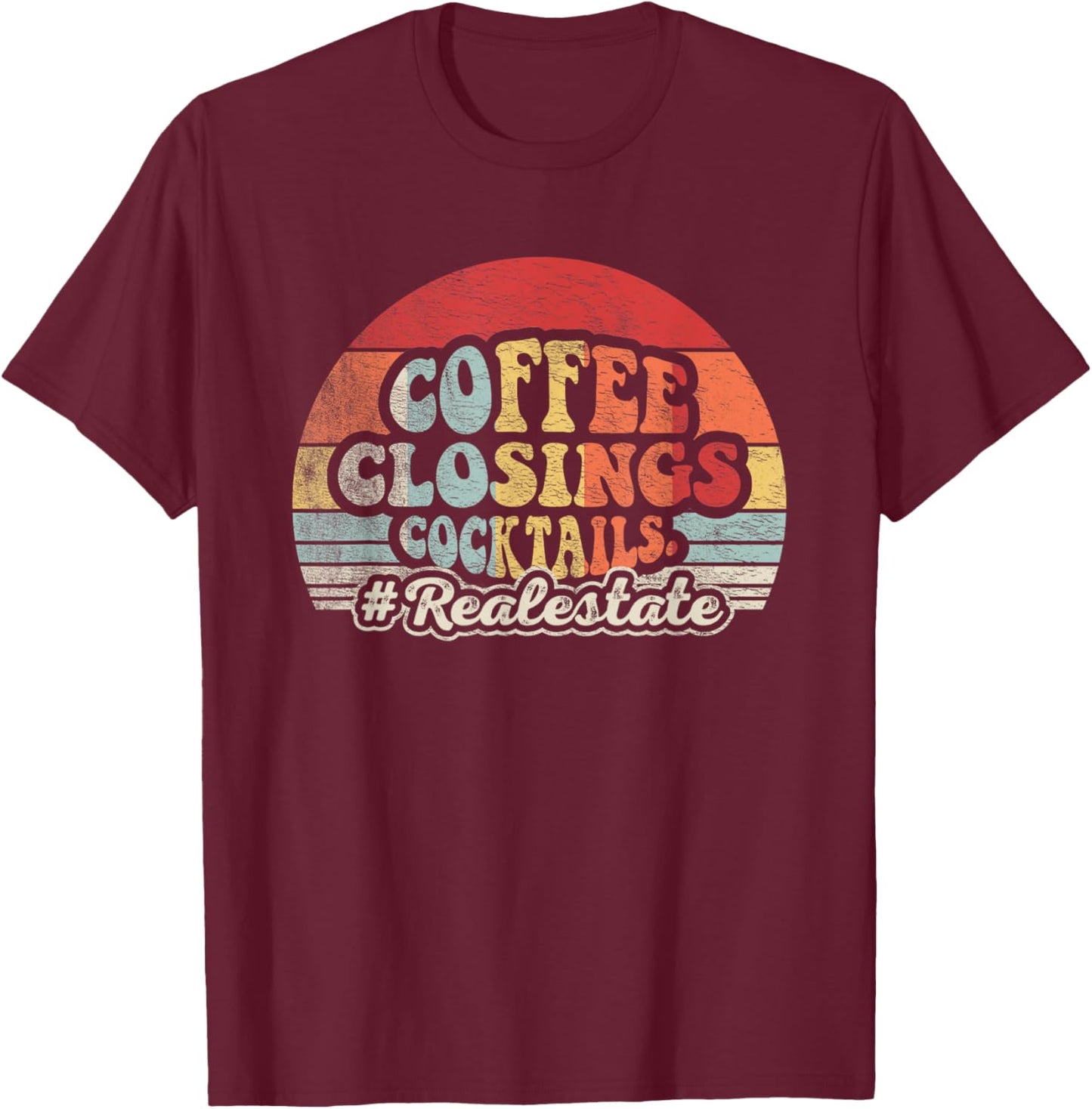 Retro Gift Real Estate Agent Real Estate Broker Realtor T-Shirt - T-Shirt | Maroon