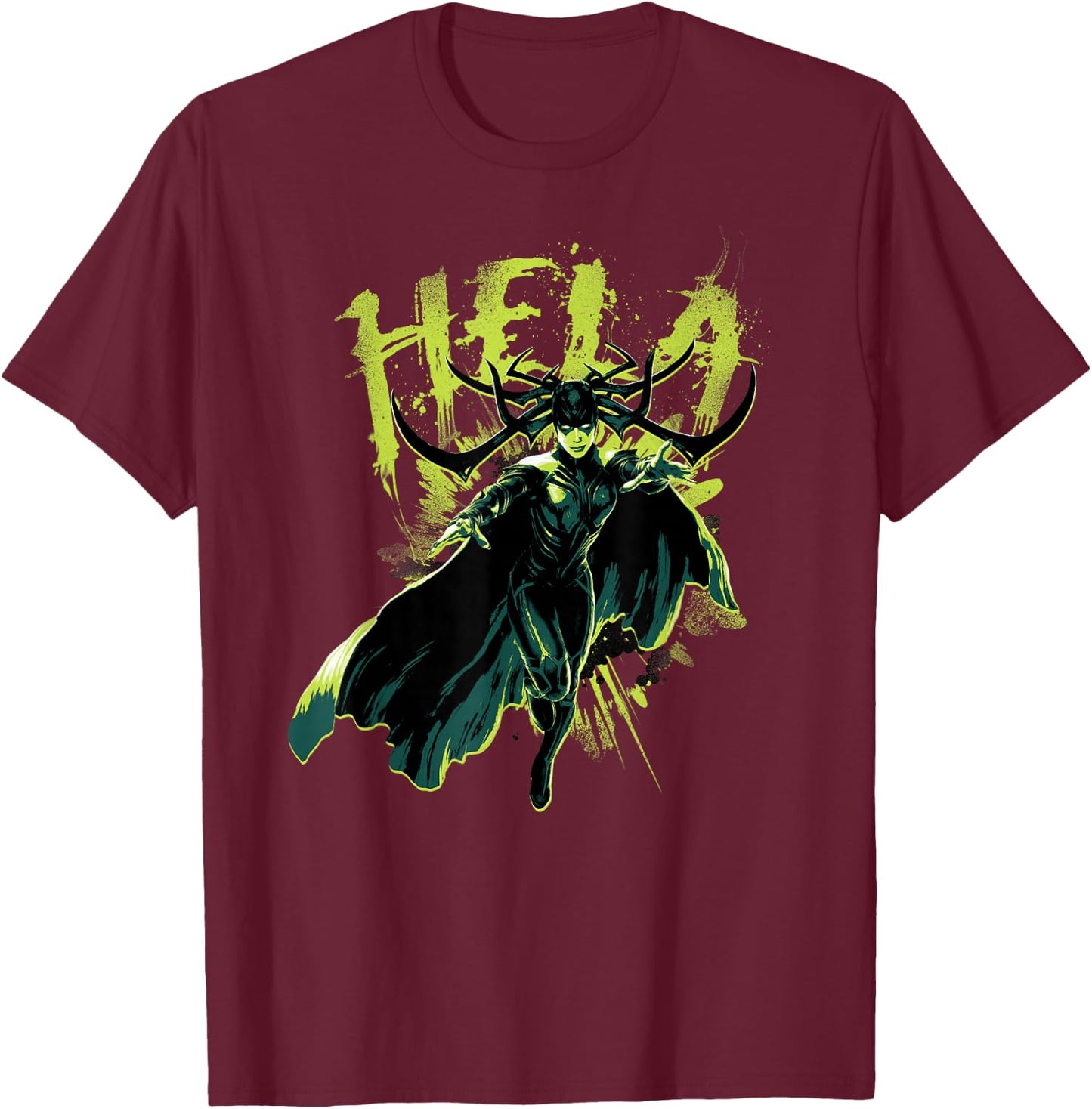 Marvel Hela Thor Ragnarok Goddess of Death T-Shirt - T-Shirt | Maroon