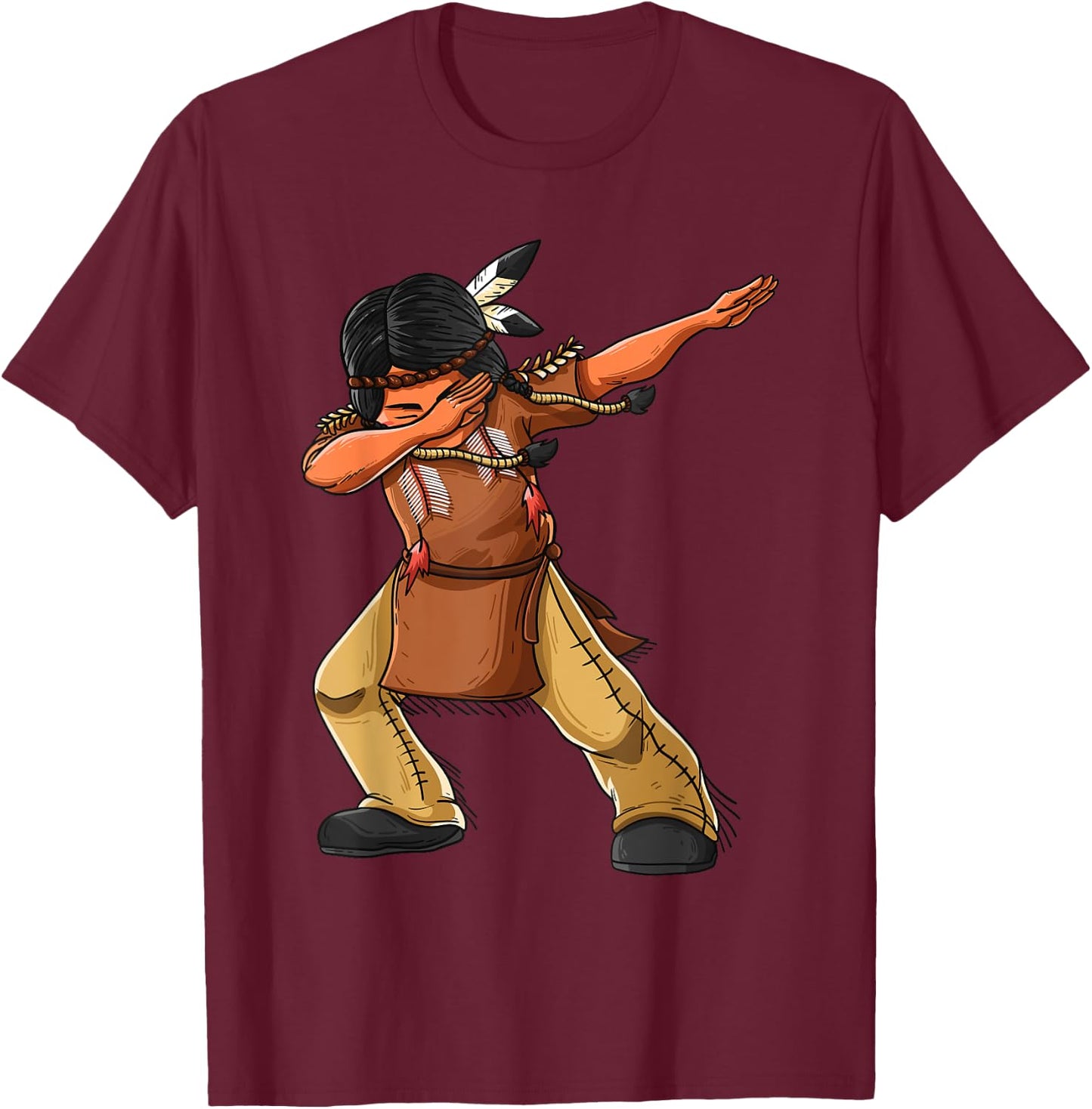 Dabbing Indian Funny Cute Native American Dance Dab Gift T-Shirt - T-Shirt | Maroon