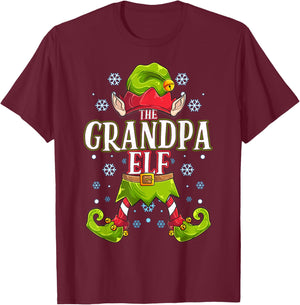 Grandpa Elf Matching Family Group Christmas Party T-Shirt - T-Shirt | Maroon