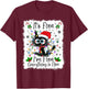 It's Fine I'm Fine Everything is Fine Cat Christmas Lights T-Shirt - T-Shirt | Maroon