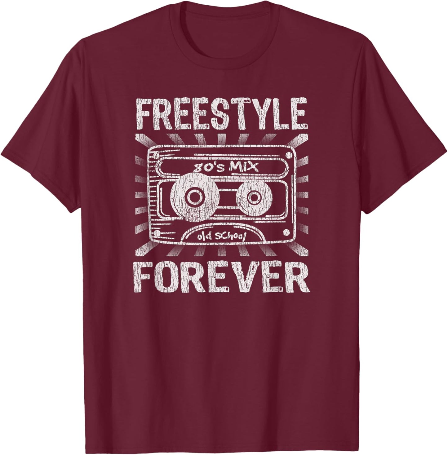 Freestyle Music Best 80's Concerts Retro Worn Look T-Shirt - T-Shirt | Maroon