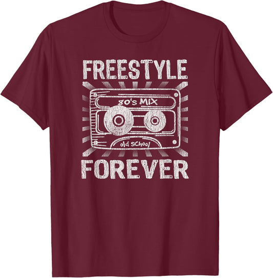 Freestyle Music Best 80's Concerts Retro Worn Look T-Shirt - T-Shirt | Maroon
