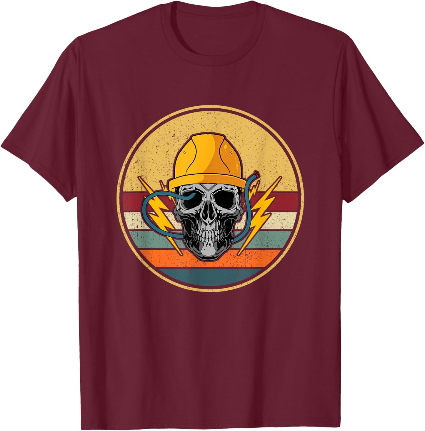 Retro Electrician Electromaster - Vintage Electronics Technician T-Shirt - T-Shirt | Maroon