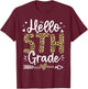 Hello 5th Fifth Grade Leopard Teacher Back To School Girls T-Shirt - T-Shirt | Maroon
