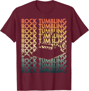 Retro Rock tumbling Repetitive Rock tumbler T-Shirt - T-Shirt | Maroon