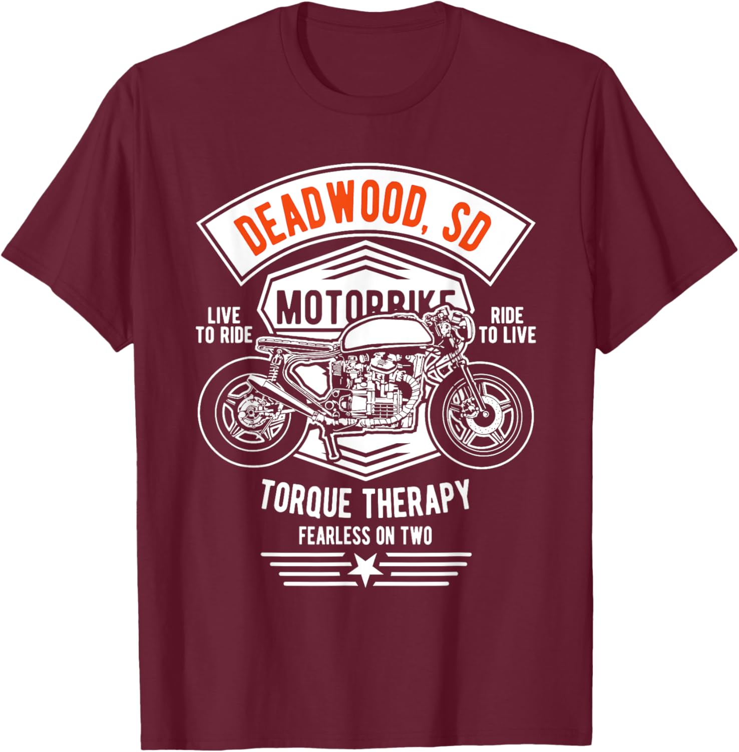 Deadwood South Dakota USA Motorcycle Design Souvenir T-Shirt - T-Shirt | Maroon
