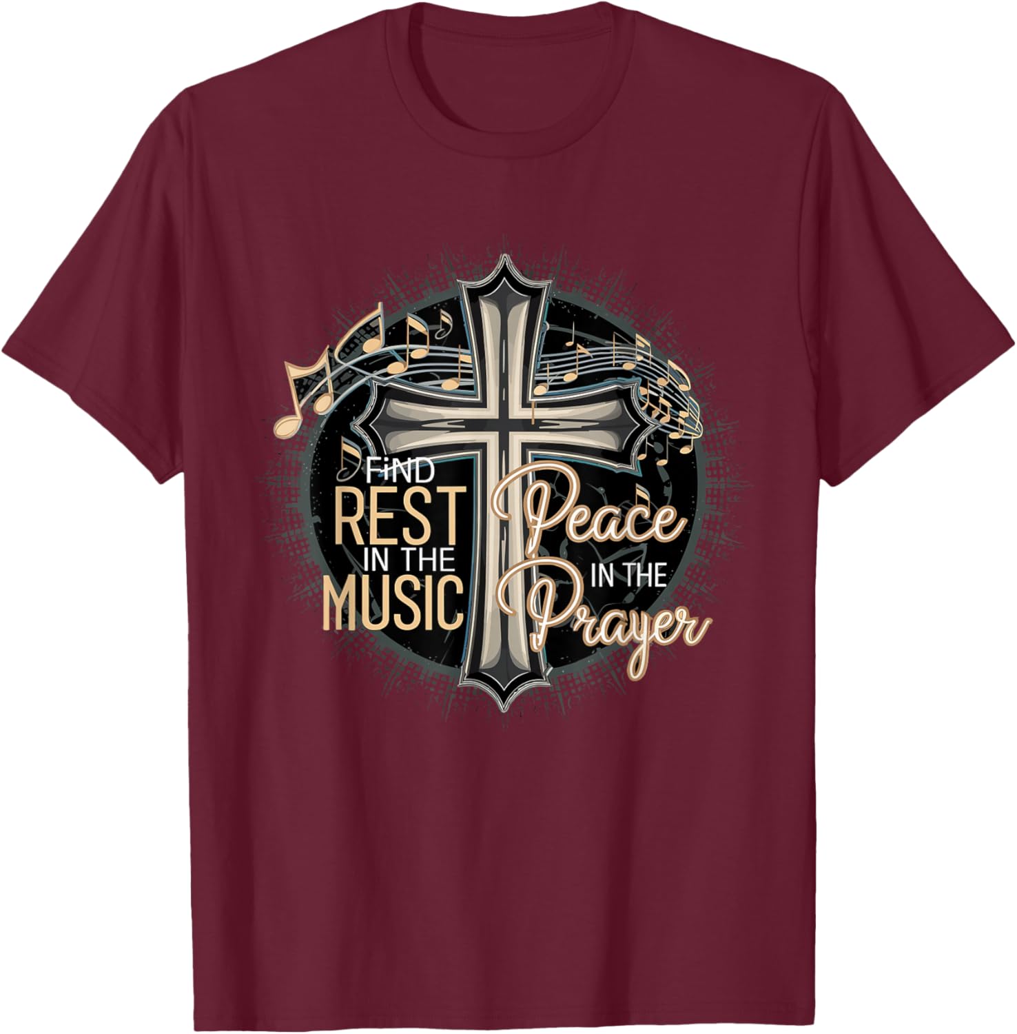 Prayer Songs Jesus Christ Religious Music Praise God T-Shirt - T-Shirt | Maroon
