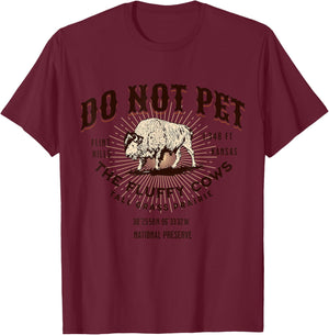 Tall Grass Prairie National Preserve Kansas Funny Bison T-Shirt - T-Shirt | Maroon
