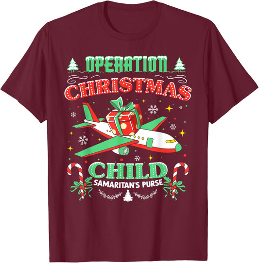 Operation Christmas Child Funny Family Matching Xmas T-Shirt - T-Shirt | Maroon