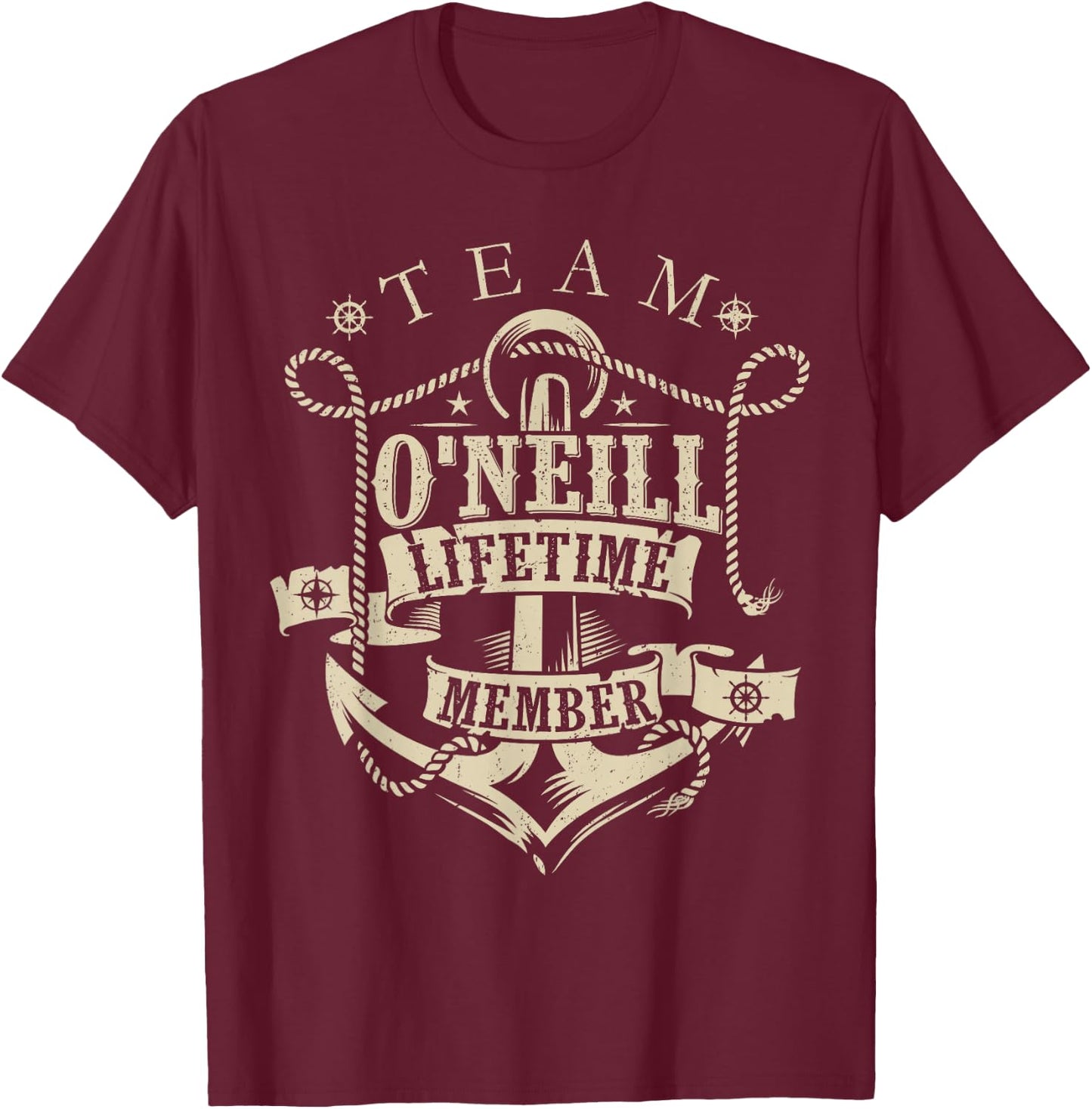 Team O’NEILL Lifetime Member Vintage O’NEILL Family Name T-Shirt - T-Shirt | Maroon