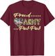 Proud Army Pawpaw US Flag Dog Tag Family Military Grandpa T-Shirt - T-Shirt | Maroon