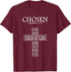 Chosen Ephesians 1:3-5 with Cross Word Collage T-Shirt - T-Shirt | Maroon